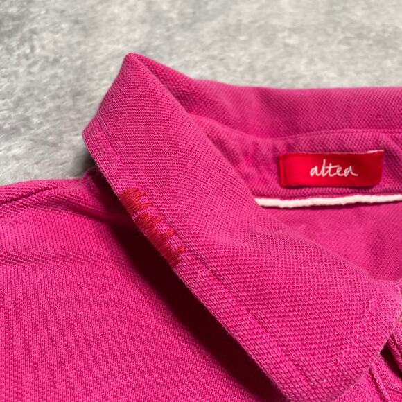 Altea Polo Shirt Mens Large Pink Embroidered Beaded Decorative Smart Casual - Picture 8 of 16